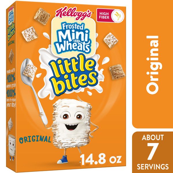 Kellogg's Frosted Mini-Wheats Little Bites Breakfast Cereal, Kids Cereal, Family Breakfast, Original, Box (1 Box)