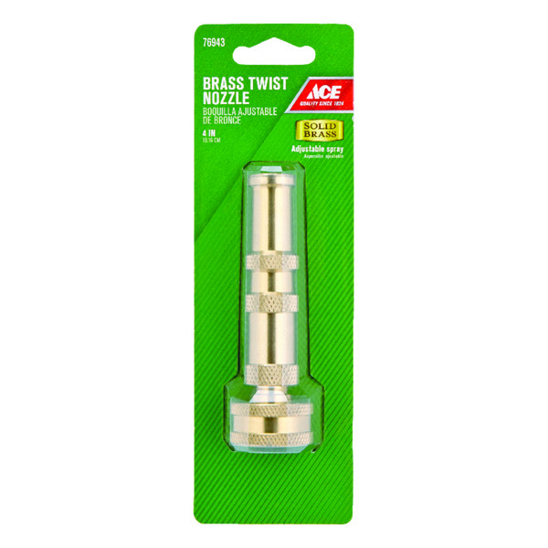 ACE 4" Adjustable Spray Brass Twist Hose Nozzle