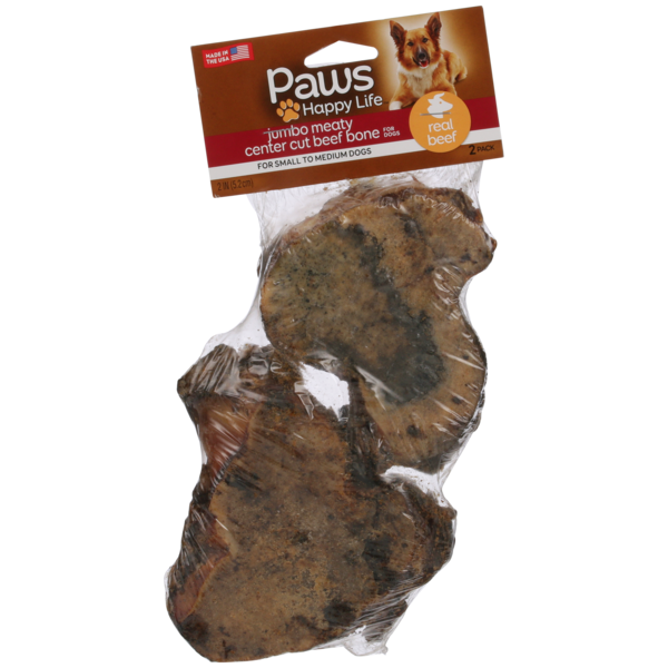Paws Happy Life Jumbo Meaty Center Cut Beef Bone For Small To Medium