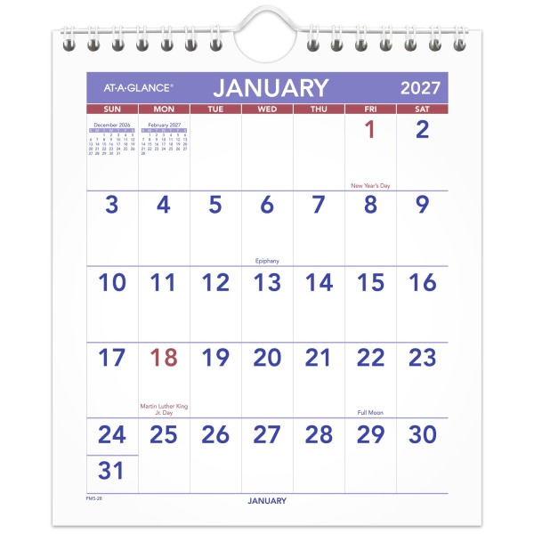 AT-A-GLANCE 2027 Mini Monthly Wall Calendar, 6.5 x 7.5 in