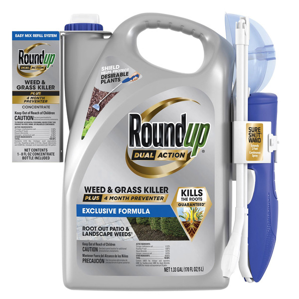 Roundup Dual Action Weed and Grass Killer Plus 4 Month Preventer with Easy Mix Refill