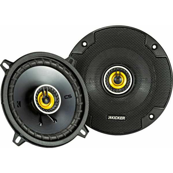 Kicker CS Series 5-1/4" Yellow & Black 2-Way Car Speakers With Polypropylene Cones