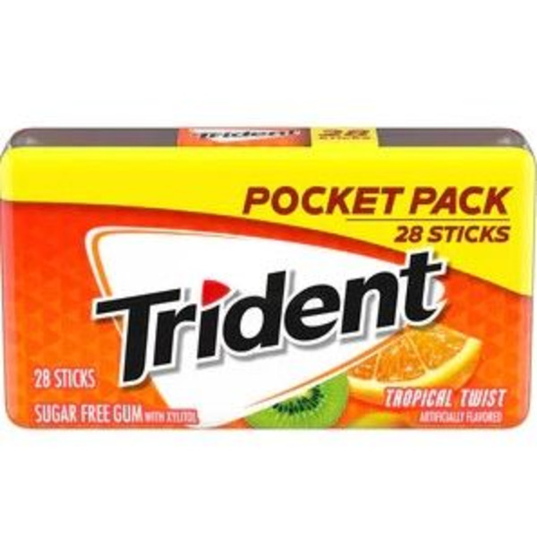 Trident - Tropical Twist, Sugar Free Gum Pocket Pack, 28 Ct, 6 Pk