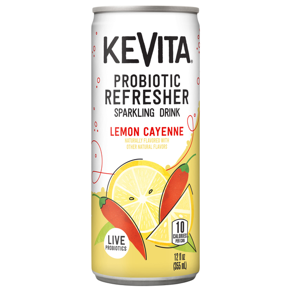 KeVita Sparkling Drink, Lemon Cayenne, Probiotic Refresher Same