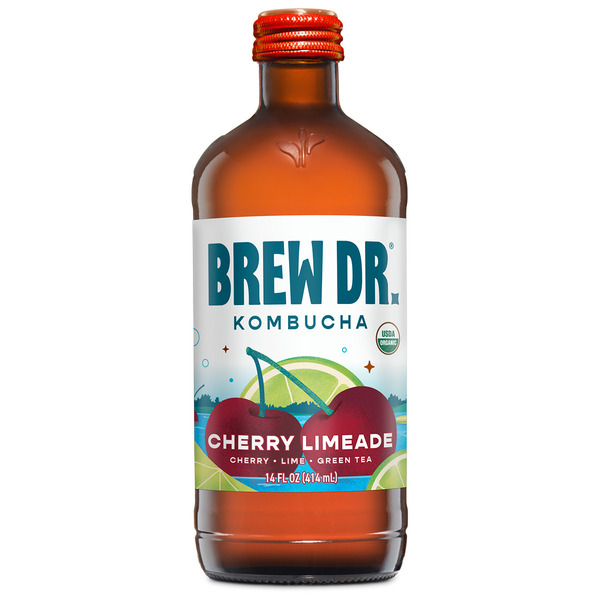 Brew Dr. Kombucha Cherry Limeade, Organic Kombucha Same-Day