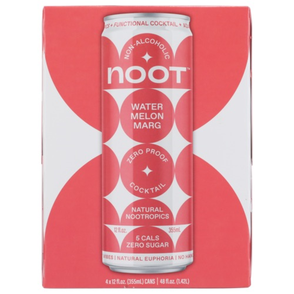Noot Watermelon Marg Non-Alcoholic Zero Proof Functional Cocktail 4 Pack