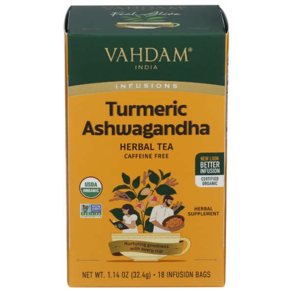 Vahdam Teas Organic Turmeric Ashwagandha Herbal Tea