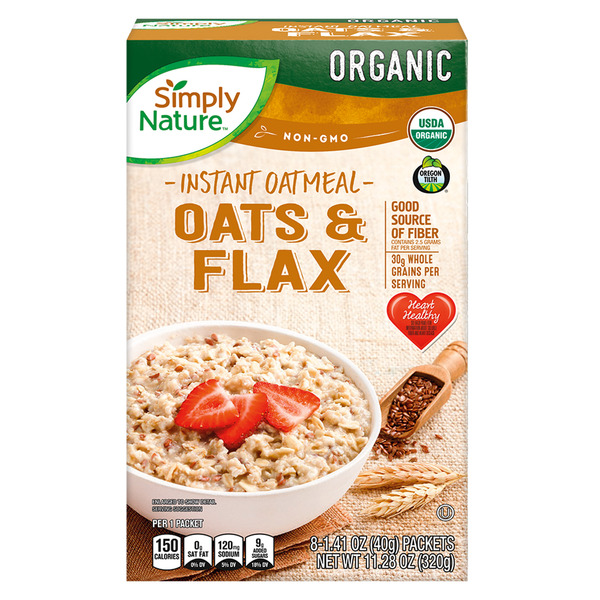 Simply Nature Organic Oats and Flax Instant Oatmeal