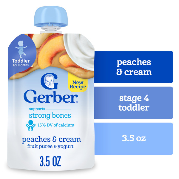Gerber Peaches Cream Fruit Puree And Yogurt Pouches Same-Day