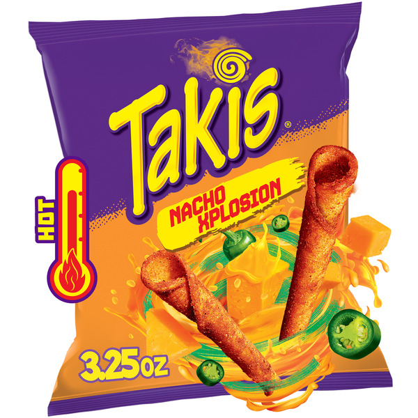 takiページ Takis Nacho Xplosion 3.25 oz Snack Size Bag, Cheese and Chili