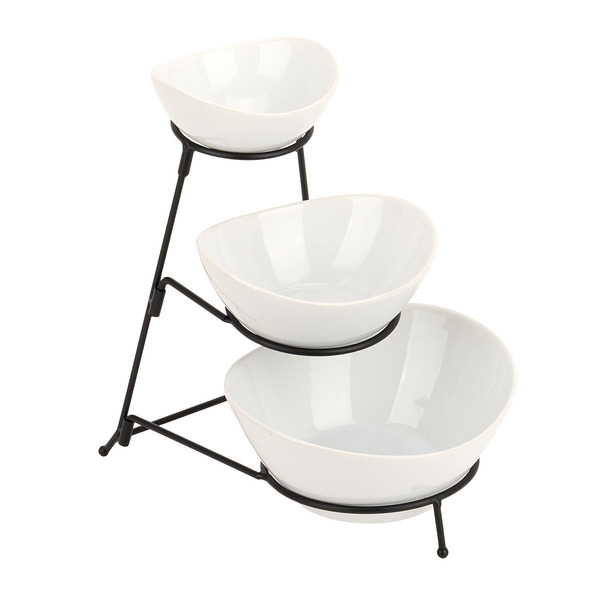 Gibson Bowl Set, 3 Tiered, Stoneware