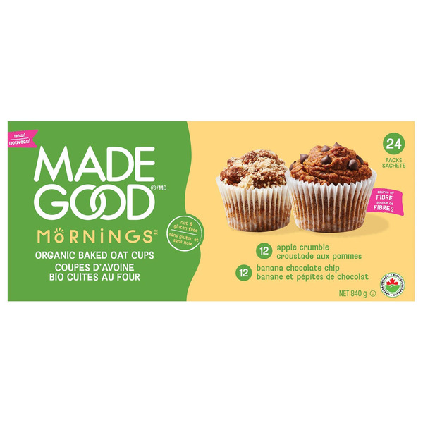 MadeGood Organic Baked Oat Cups