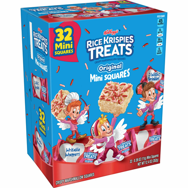 Kellogg's Rice Krispies Treats Mini Marshmallow Snack Bars, Kids Snacks, Original with Holiday Sprinkles