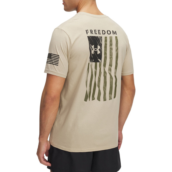 Under Armour Men's Freedom Flag Graphic T-Shirt, Large - Desert Sand & Black