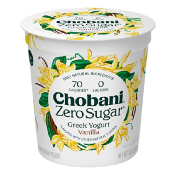 Chobani Yogurt, Greek, Nonfat, Zero Sugar, Vanilla