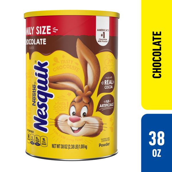 Nestlé NESQUIK Chocolate Flavor Powder Drink Mix Canister