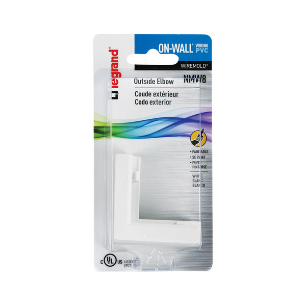 Legrand NMW8 White CordMate Outside Elbow