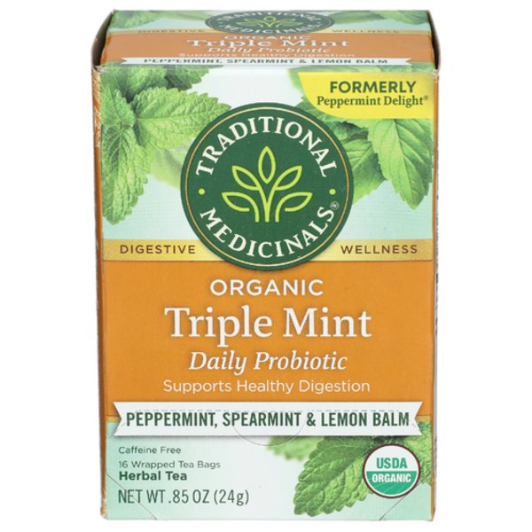 Traditional Medicinals Organic Triple Mint Probiotic Tea Same-Day