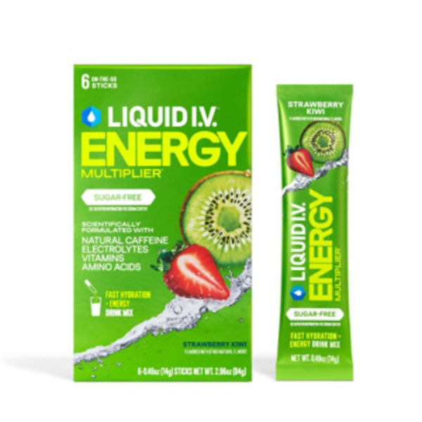 Liquid I.V. Strawberry Kiwi Sugar-Free Energy Electrolyte Drink Mix