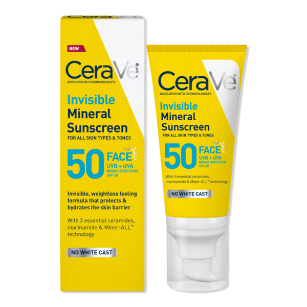 CeraVe Invisible Mineral Sunscreen SPF 50 Face