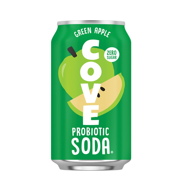 Cove Zero Sugar Probiotic Soda, Green Apple