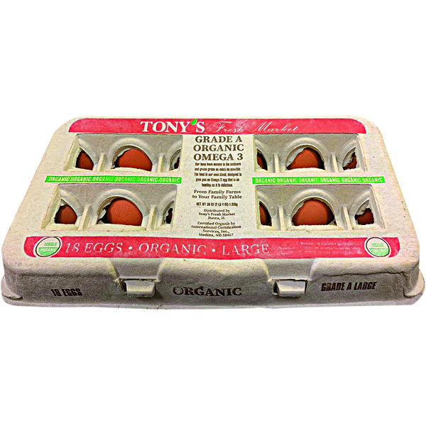 Tony's Fresh Market Organic Grade A Omega 3 Large Eggs