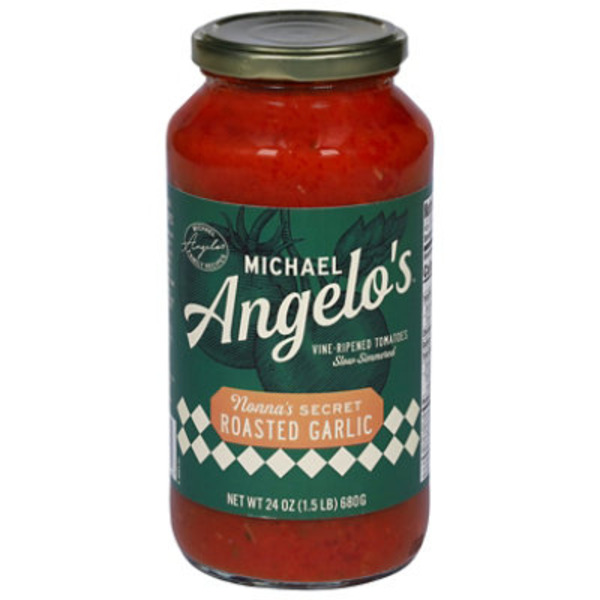 Michael Angelo's Sauce, Roasted Garlic, Vine-Ripened Tomatoes, Slow Simmered