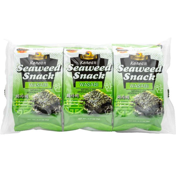 J-Basket Seaweed Snack, Korean, Wasabi