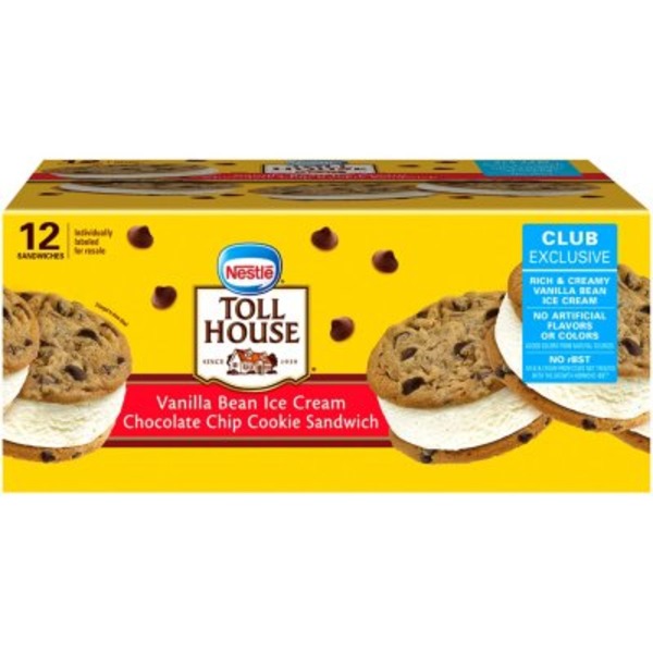 Nestle TOLL HOUSE Vanilla Bean Ice Cream Chocolate Chip Frozen