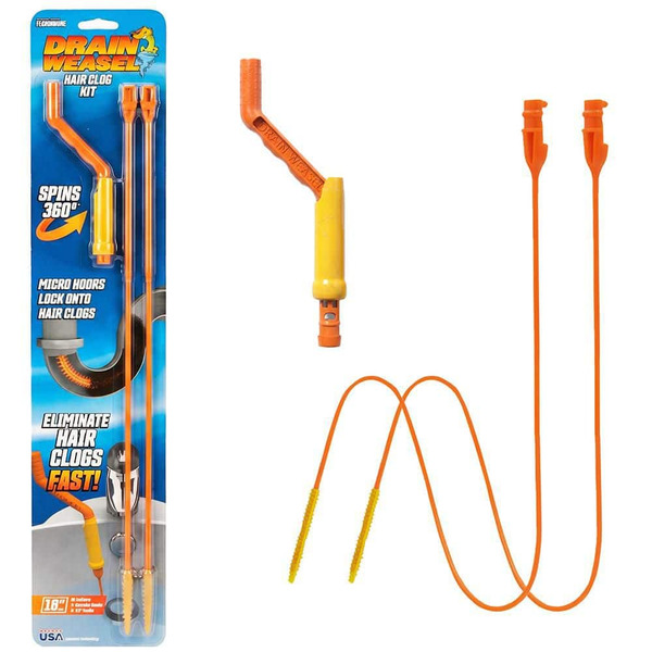 Drain Weasel Hair Clog Tool Starter Kit For Drain Cleaning (3-piece)