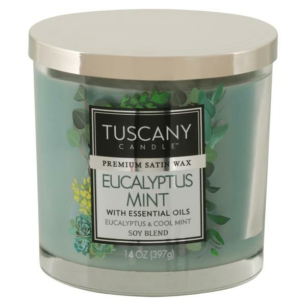 Publix Tuscany Candle, Eucalyptus Mint, Premium Satin Wax Pickup
