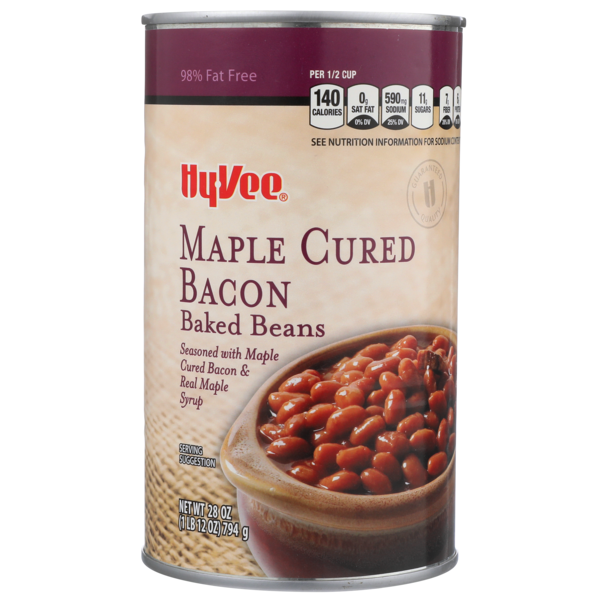 HyVee Maple Cured Bacon & Real Maple Syrup Baked Beans (28 oz) Instacart