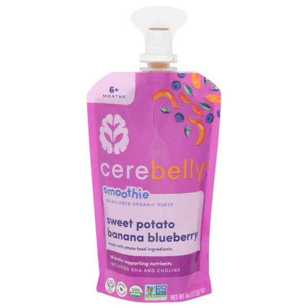 Cerebelly Inc Organic Sweet Potato Banana Blueberry Smoothie Baby Food Pouch