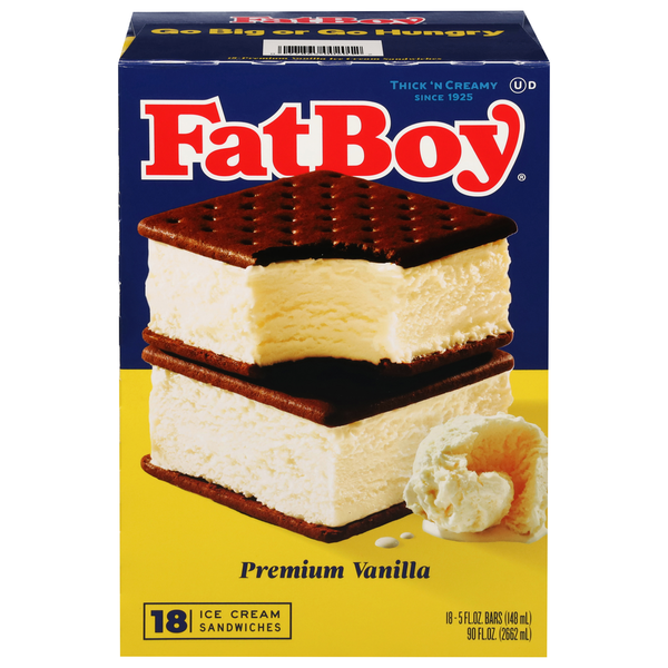 WAY HUGE FAT SANDWICH 未使用品 FatBoy Ice Cream Sandwiches, Premium Vanilla Same-Day Delivery