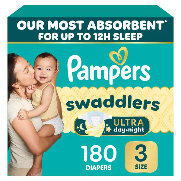 Pampers Swaddlers Ultra Diapers Sizes 3 - 7, Size 3, 180-count