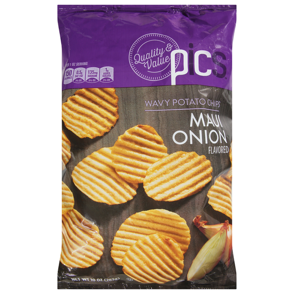 PICS Potato Chips, Maui Onion Flavored, Wavy Same-Day Delivery or