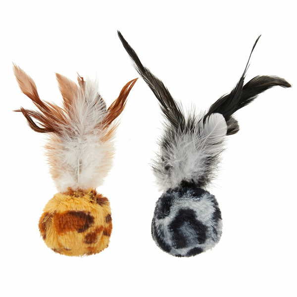 Whisker City Safari Feather Ball Cat Toys