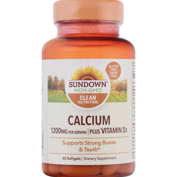 Sundown Calcium, Plus Vitamin D3, 1200 mg, Softgels (60 each) Instacart