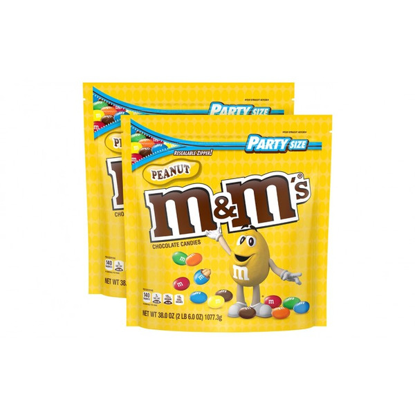 M&M's - Peanut Chocolate Candy Party Size - 38 oz