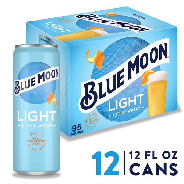 Blue Moon Light Citrus Wheat Craft Beer 4.0% ABV, 12 Pack
