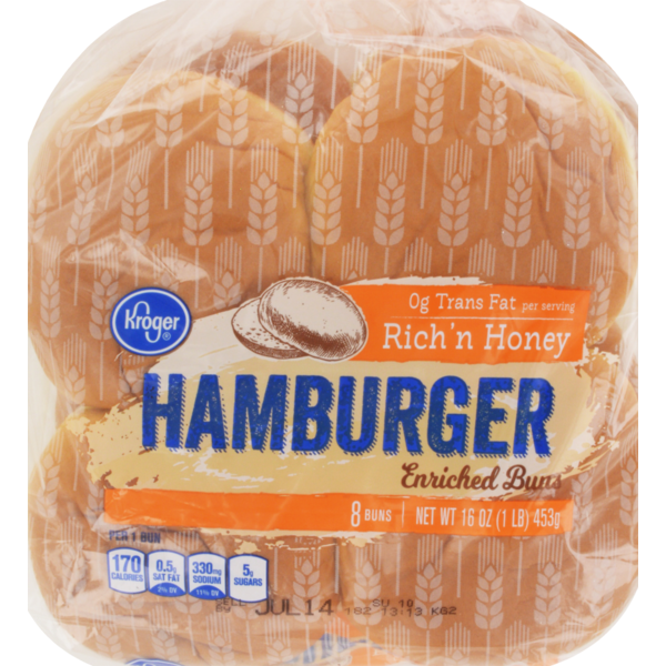 Kroger Hamburger Enriched Buns, Rich 'n Honey (16 oz) from Kroger