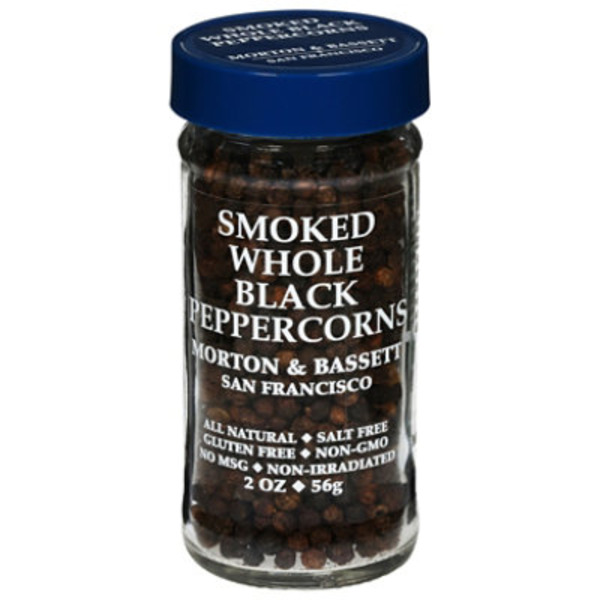 Morton & Bassett Spices Peppercorns, Smoked, Whole Black