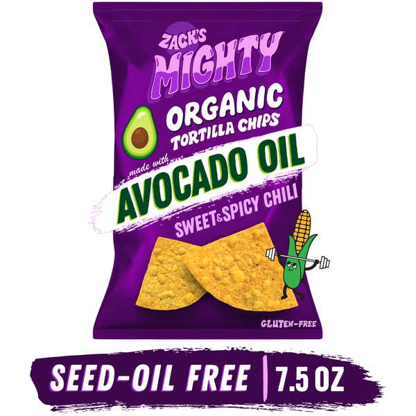 Zack's Mighty Sweet & Spicy Chili Avocado Oil Tortilla Chips Same