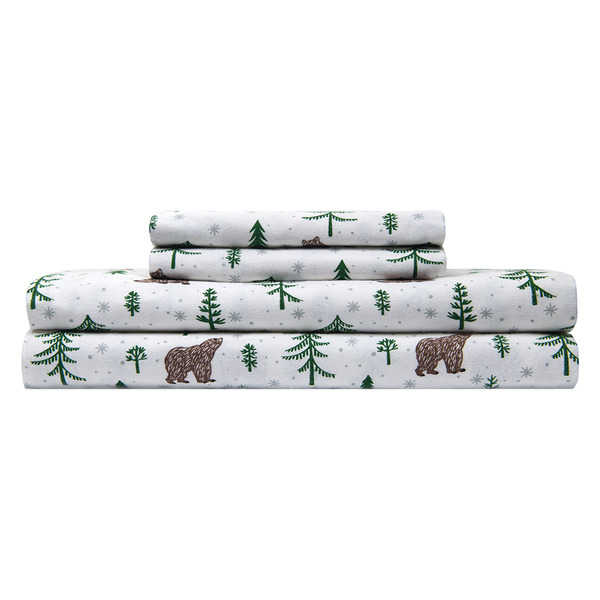 ALDI Huntington Home Bears Flannel Sheet Set Pickup Instacart