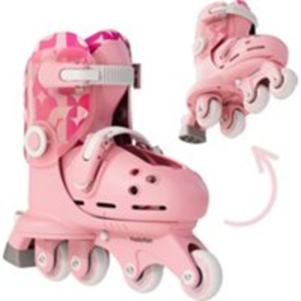 Yvolution Kids' Twista Adjustable Inline Trainer Skates, L - Pink