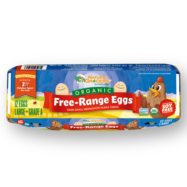 Natural Grocers Brand Products Organic Soy-Free Free Range Grade A Large Brown Eggs