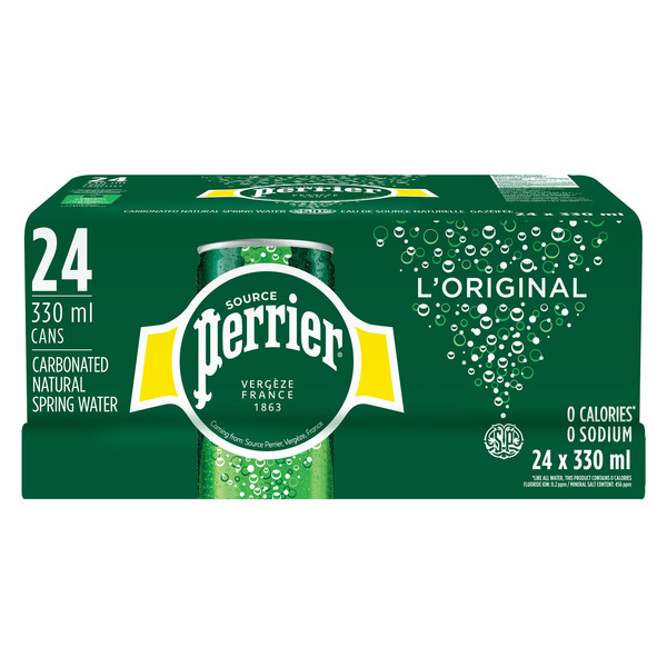 Perrier Canned Sleek Carbonated Natural Spring Water