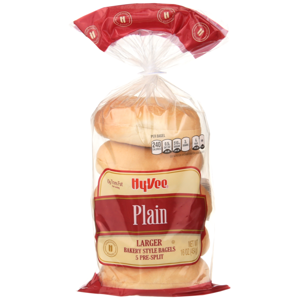 HyVee Plain Larger Bakery Style Bagels (16 oz) Instacart