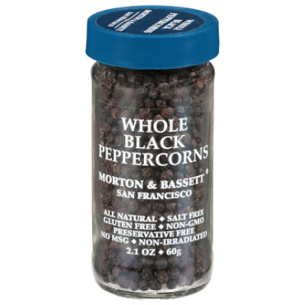 Morton & Bassett Spices Peppercorns, Whole Black
