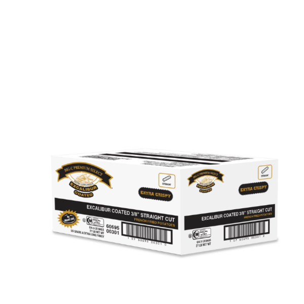 Frozen Excalibur - 3/8 Straight Cut Coated French Fries - 6/4.5 lbs